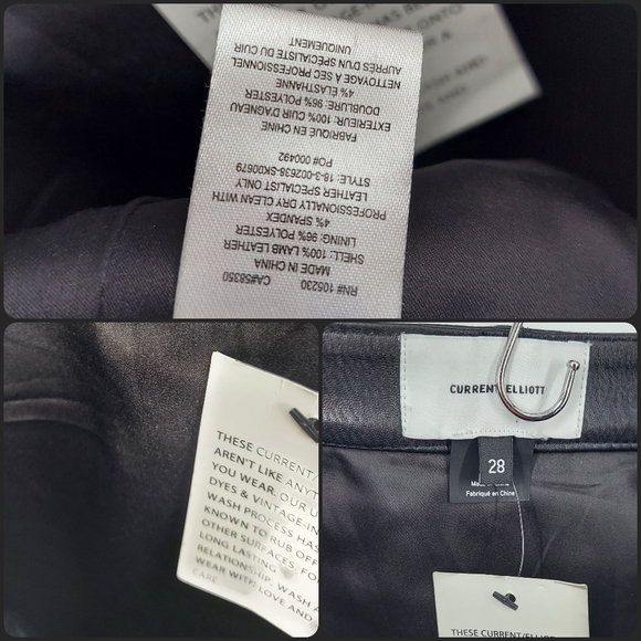 Current/Elliott Leather Contrast Skirt 28 - Picture 8 of 12